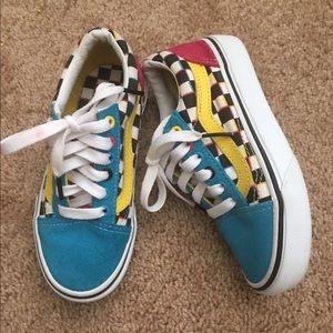 Kids old school crazy checkered vans